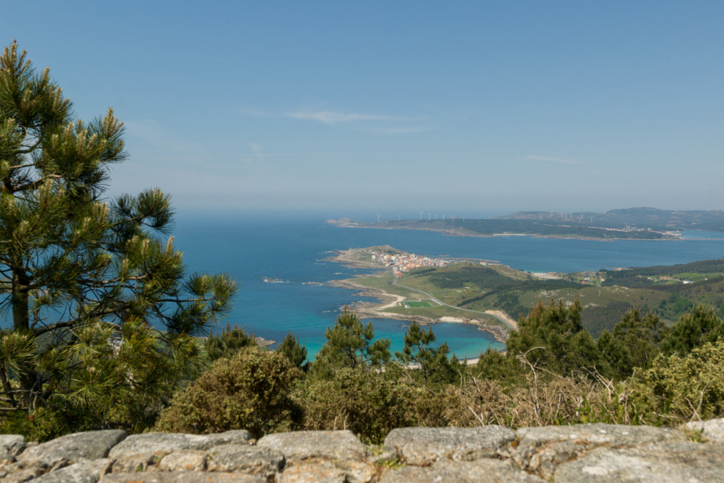 Monte Facho de Lourido is the highest point (approx. 269–312 meters) on the final stretch of the Camino de Santiago route between Finisterre and Muxía.